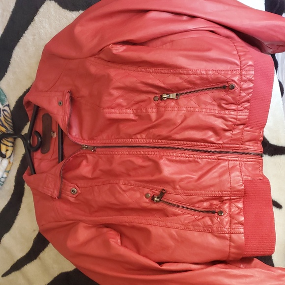 Ci Sono Women's Rust Pleather Jacket Size Large - Picture 6 of 7